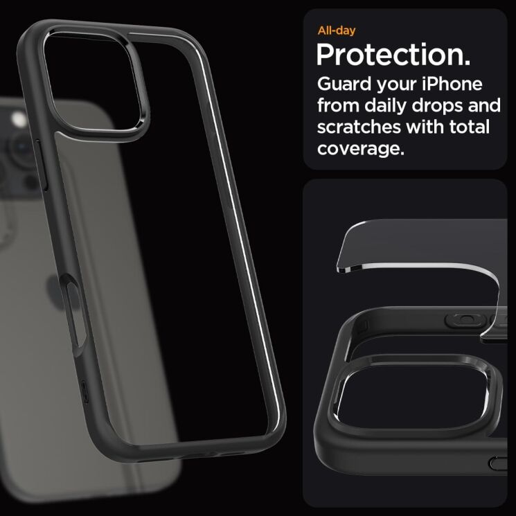 Захисний чохол Spigen (SGP) Ultra Hybrid для Apple iPhone 16 Pro Max - Matte Black: фото 10 з 12
