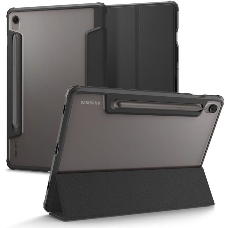 Захисний чохол Spigen (SGP) Ultra Hybrid Pro для Samsung Galaxy Tab S9 / Tab S9 FE / Tab S10 FE (X710/716/X510/516/X520/526) ACS09498 - Black: фото 2 з 17
