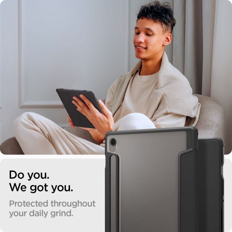 Захисний чохол Spigen (SGP) Ultra Hybrid Pro для Samsung Galaxy Tab S9 / Tab S9 FE / Tab S10 FE (X710/716/X510/516/X520/526) ACS09498 - Black: фото 14 з 17