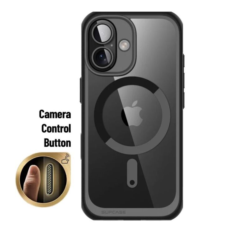 Защитный чехол Supcase UB Mag Slim Clear MagSafe для Apple iPhone 16 (843439150324) - Black: фото 4 из 11