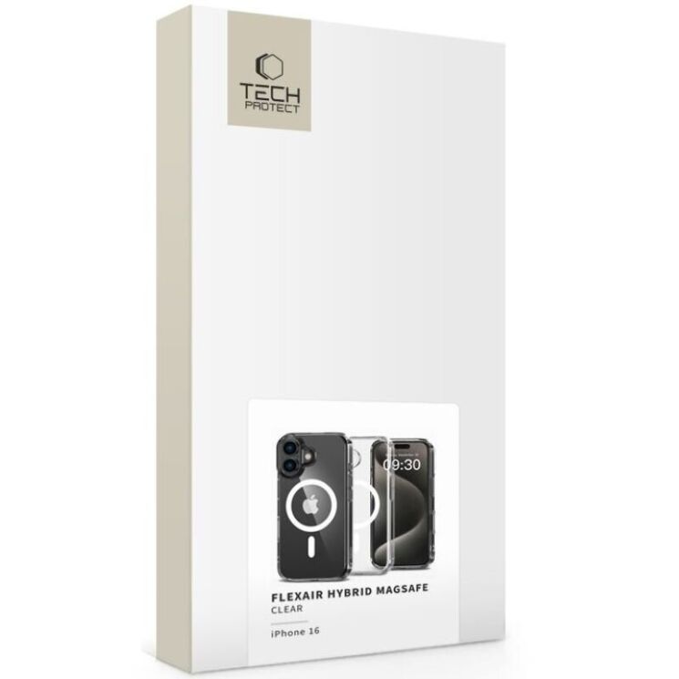 Защитный чехол Tech-Protect FlexAir Hybrid MagSafe для Apple iPhone 16 - Clear: фото 2 из 5