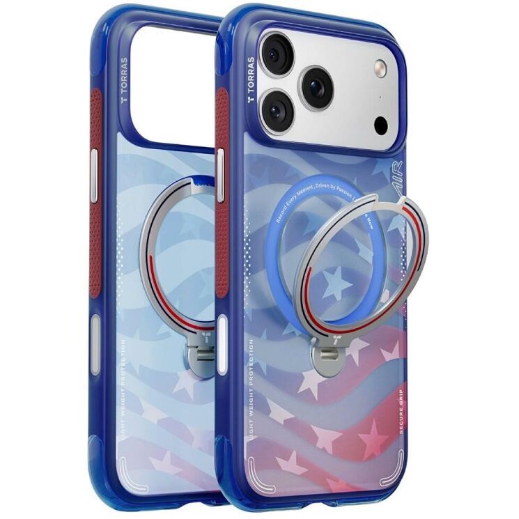 Защитный чехол TORRAS Ostand Q3 Air Football Limited для iPhone 17 Pro Max - US Starlight: фото 3 из 12