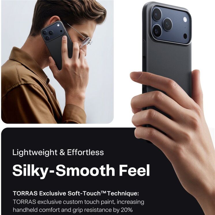 Захисний чохол TORRAS Slim Fit MagSafe для Apple iPhone 17 Pro - Black: фото 5 з 7