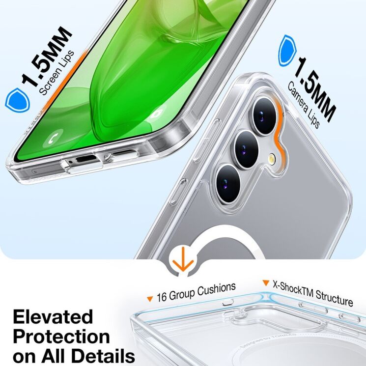 Защитный чехол TORRAS Sparka MagSafe для Samsung Galaxy S25 Plus (S936) - Transparent: фото 2 из 15