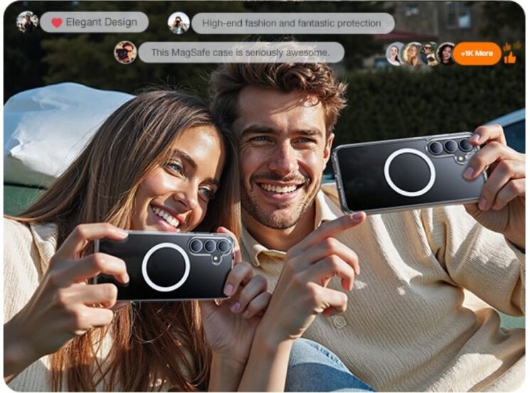 Защитный чехол TORRAS Sparka MagSafe для Samsung Galaxy S25 Plus (S936) - Transparent: фото 15 из 15