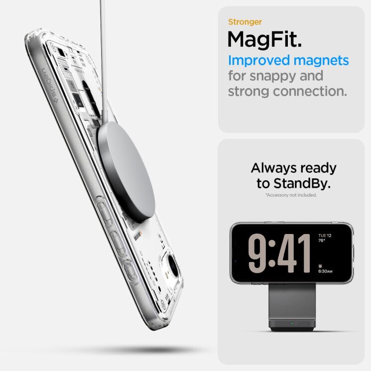 Защитный чехол Ultra Hybrid Neo One (MagFit) для Apple iPhone 16e (ACS09143) - Clear: фото 12 из 15