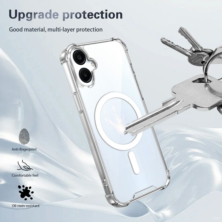 Защитный чехол UniCase AirBag Flow MagSafe для Samsung Galaxy A08 / Galaxy A07 / Galaxy A06 (A065) - Transparent: фото 8 из 14