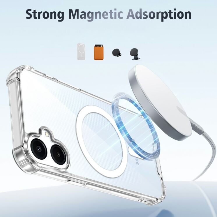 Защитный чехол UniCase AirBag Flow MagSafe для Samsung Galaxy A08 / Galaxy A07 / Galaxy A06 (A065) - Transparent: фото 14 из 14