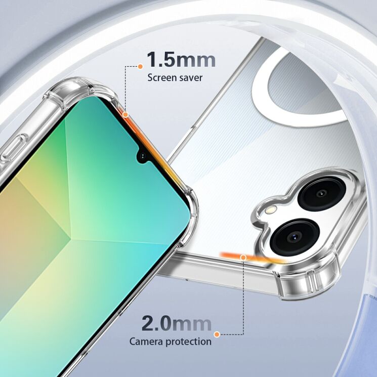 Защитный чехол UniCase AirBag Flow MagSafe для Samsung Galaxy A08 / Galaxy A07 / Galaxy A06 (A065) - Transparent: фото 11 из 14