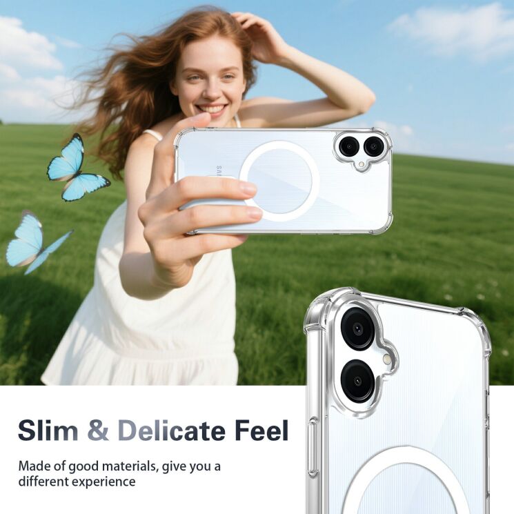 Защитный чехол UniCase AirBag Flow MagSafe для Samsung Galaxy A08 / Galaxy A07 / Galaxy A06 (A065) - Transparent: фото 9 из 14