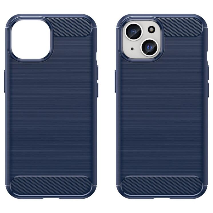 Защитный чехол UniCase Carbon для Apple iPhone 15 - Blue: фото 2 из 8