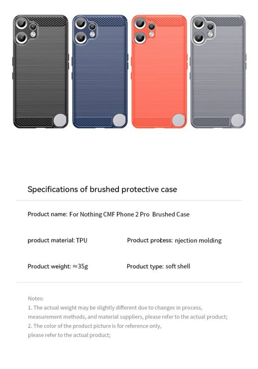 Захисний чохол UniCase Carbon для Nothing CMF Phone 2 Pro - Black: фото 7 з 13