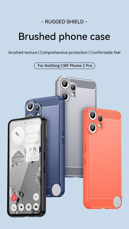 Захисний чохол UniCase Carbon для Nothing CMF Phone 2 Pro - Black: фото 3 з 13