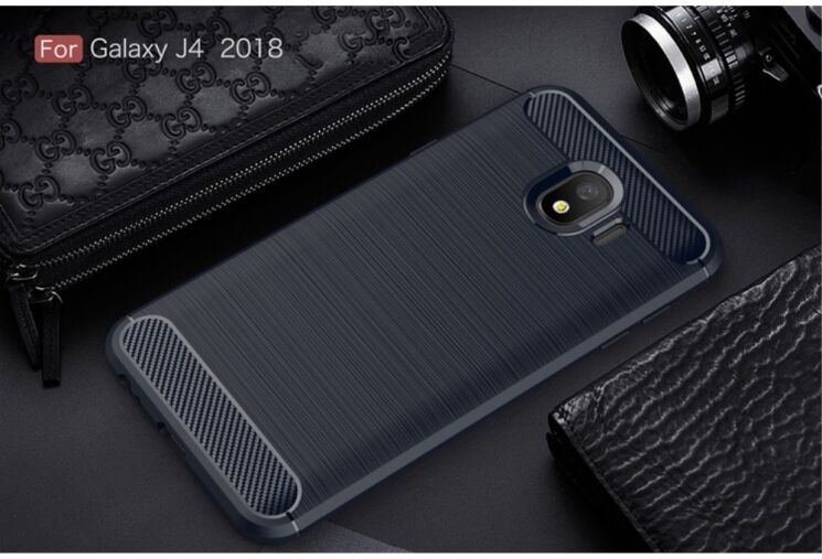 Защитный чехол UniCase Carbon для Samsung Galaxy J4 2018 (J400) - Dark Blue: фото 2 из 8