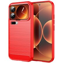 Силиконовый (TPU) чехол UniCase Carbon для Xiaomi 17 Pro - Red: фото 1 из 8
