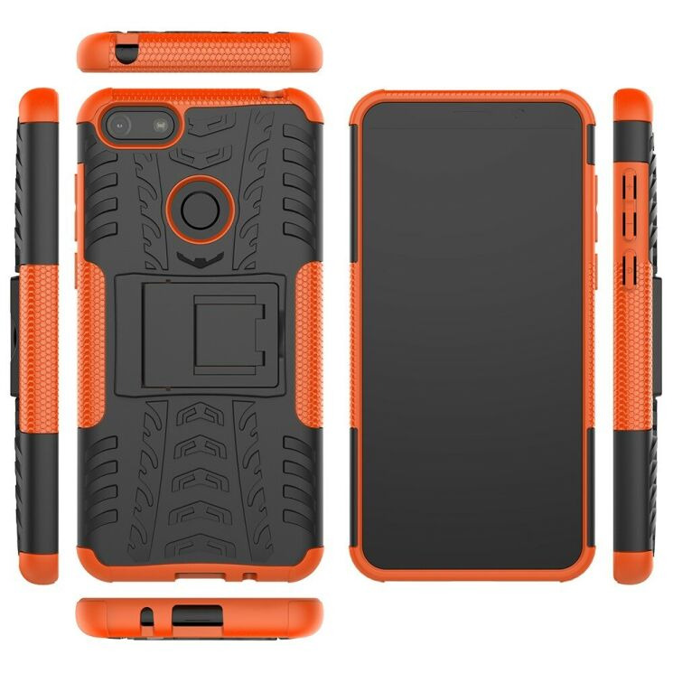 Противоударный чехол UniCase Hybrid X для Motorola Moto E6 Play (XT2029) - Black / Orange: фото 7 из 7