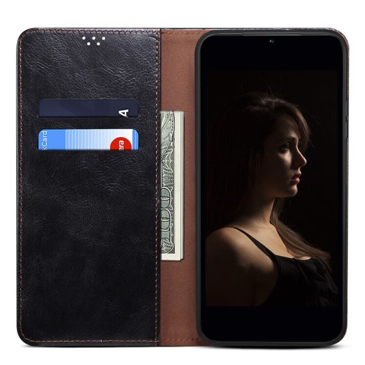 Защитный чехол UniCase Leather Wallet для Apple iPhone 15 - Black: фото 2 из 9