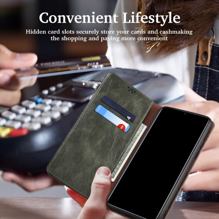 Защитный чехол UniCase Leather Wallet для Apple iPhone 15 - Black: фото 8 из 9