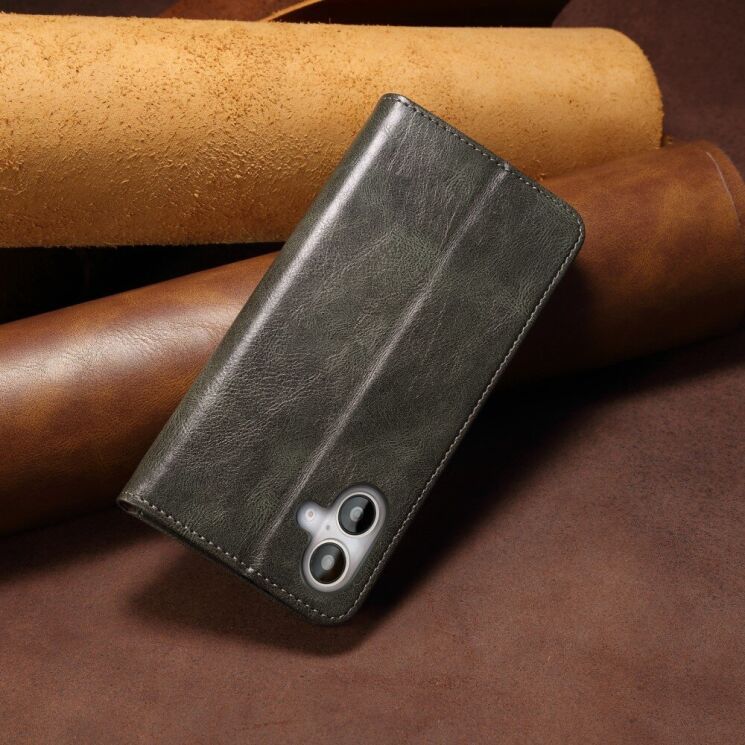 Защитный чехол UniCase Leather Wallet для Apple iPhone 16 Plus - Green: фото 7 из 10