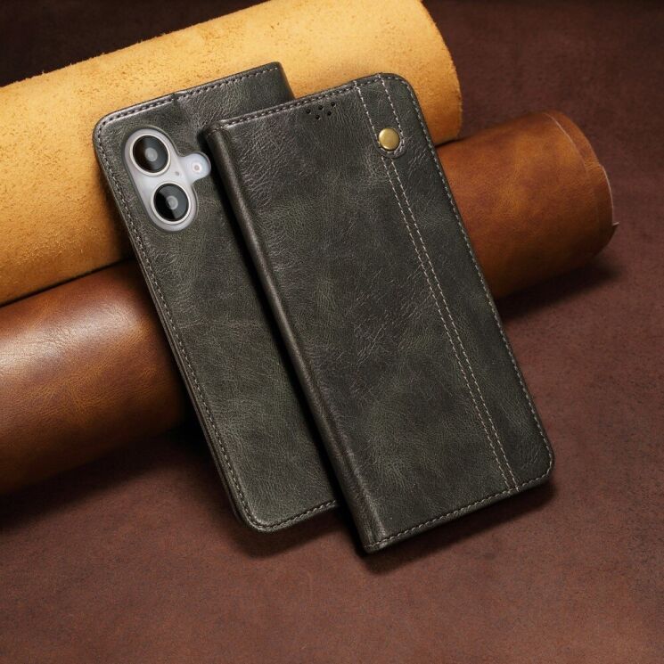 Защитный чехол UniCase Leather Wallet для Apple iPhone 16 Plus - Green: фото 6 из 10