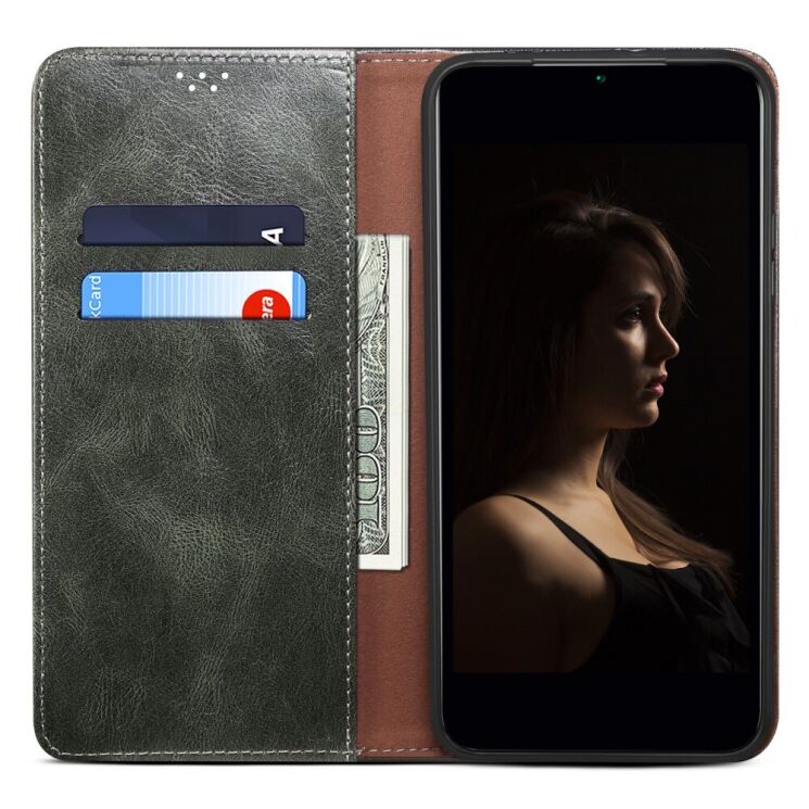 Защитный чехол UniCase Leather Wallet для Apple iPhone 16 Plus - Green: фото 2 из 10