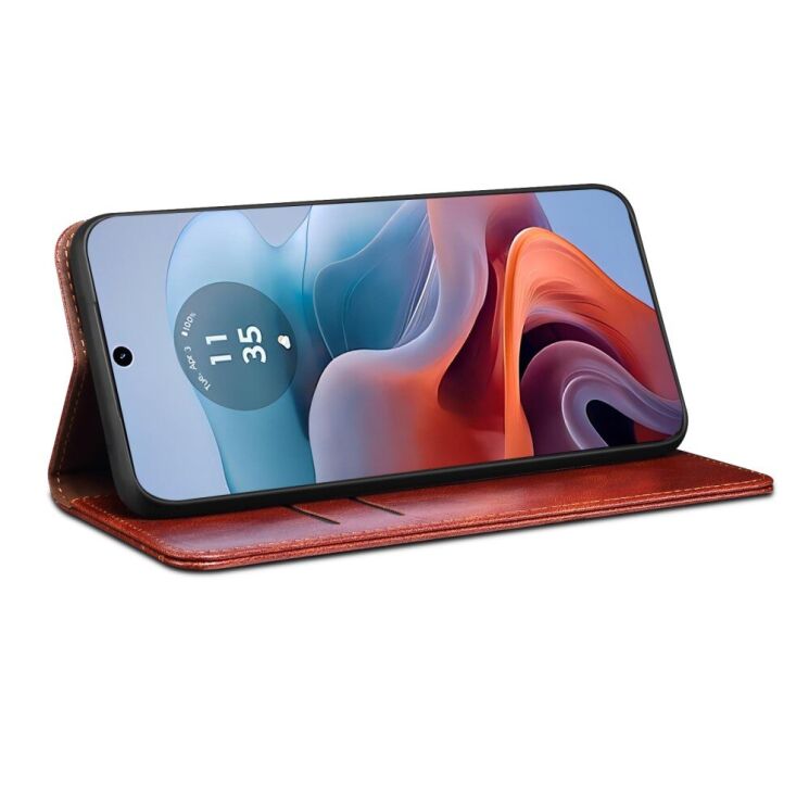 Защитный чехол UniCase Leather Wallet для Motorola Moto G24 / G04 / G04s / E14 - Brown: фото 3 из 9