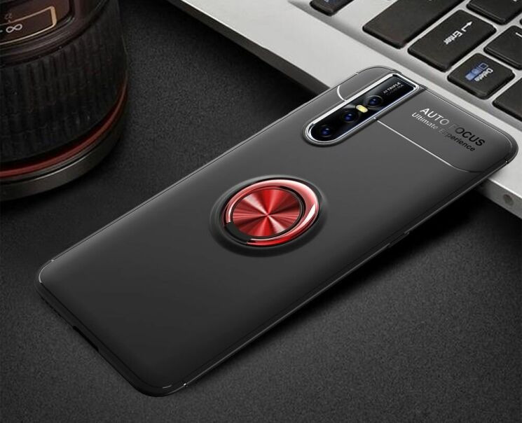 Чехол с магнитным кольцом UniCase Magnetic Ring для VIVO V15 Pro - Black / Red: фото 2 из 12