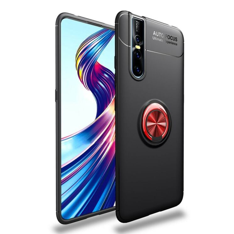 Чехол с магнитным кольцом UniCase Magnetic Ring для VIVO V15 Pro - Black / Red: фото 1 из 12