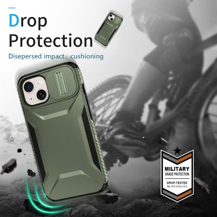 Защитный чехол UniCase Shuttle Guard для Apple iPhone 15 - Pink / Green: фото 3 из 7