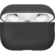 Защитный чехол UNIQ Lino для AirPods Pro 3 (UNIQ-AIRPODSPRO3-LINOCHRGRY) - Black: фото 1 из 11