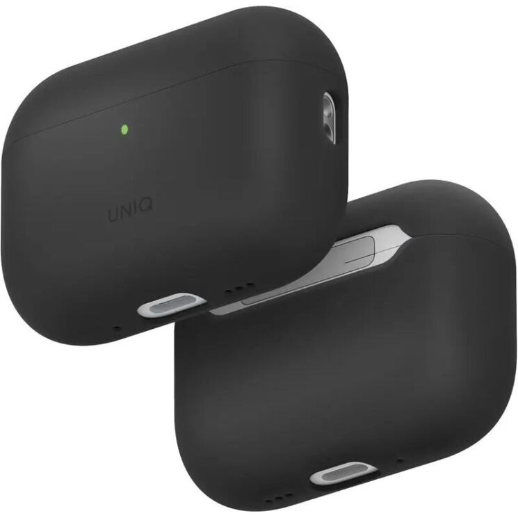 Защитный чехол UNIQ Lino для AirPods Pro 3 (UNIQ-AIRPODSPRO3-LINOCHRGRY) - Black (390182B) Защитный чехол UNIQ Lino для AirPods Pro 3 (UNIQ-AIRPODSPRO3-LINOCHRGRY) - Black: фото 3 из 11