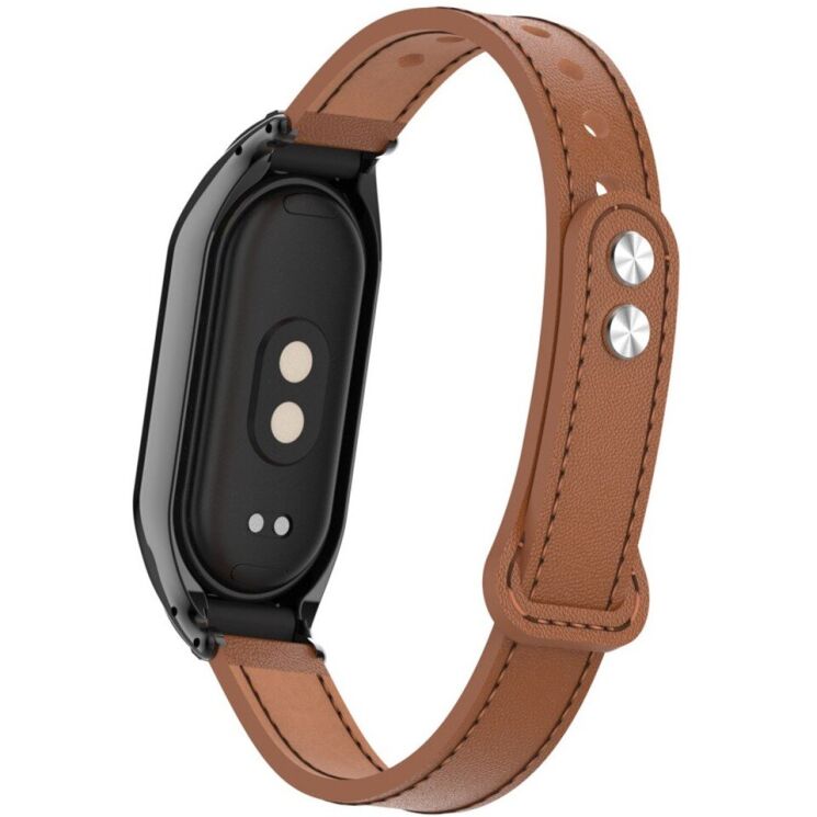 Защитный комплект Deexe Leather Kit для Xiaomi Mi Smart Band 8 - Brown: фото 5 из 6