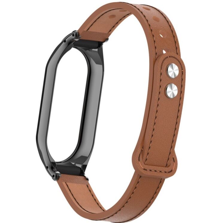Защитный комплект Deexe Leather Kit для Xiaomi Mi Smart Band 8 - Brown: фото 6 из 6