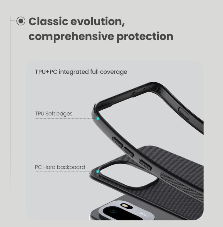 Защитный (PC+TPU) чехол NILLKIN Frosted Shield Pro Magnetic для OnePlus 15R / Ace 6 / Ace 6T - Black: фото 8 из 18