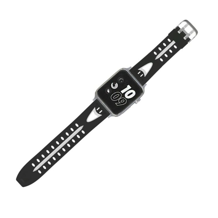 Ремінець UniCase Sport Style для Apple Watch 46 / 45 / 44 / SE 44 / 42 (Series 1-3) / Ultra / Ultra 2 / Ultra 3 - Black / White: фото 5 з 5