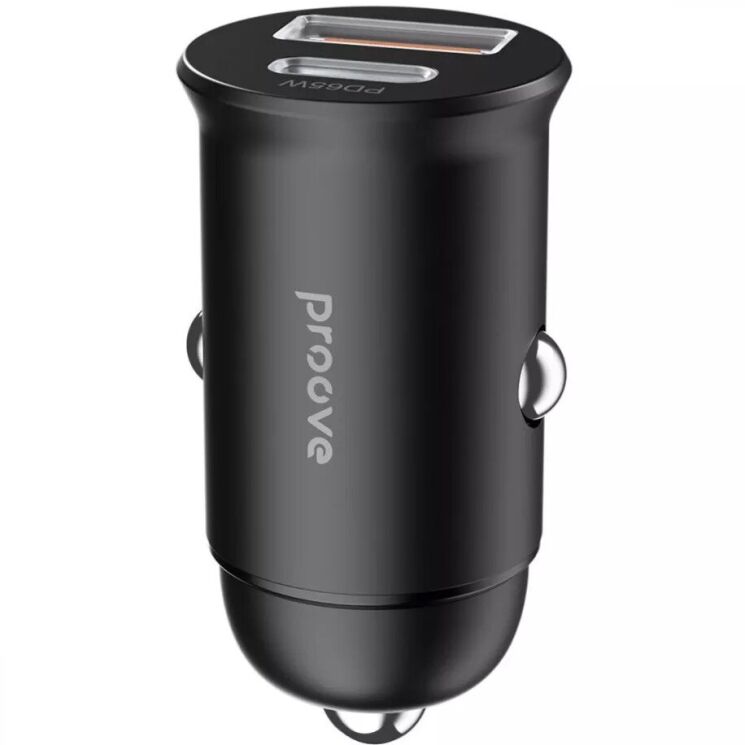 Автомобільний зарядний пристрій Proove Tiny Power Pro 65W (USB + Type-C) - Black: фото 2 з 9
