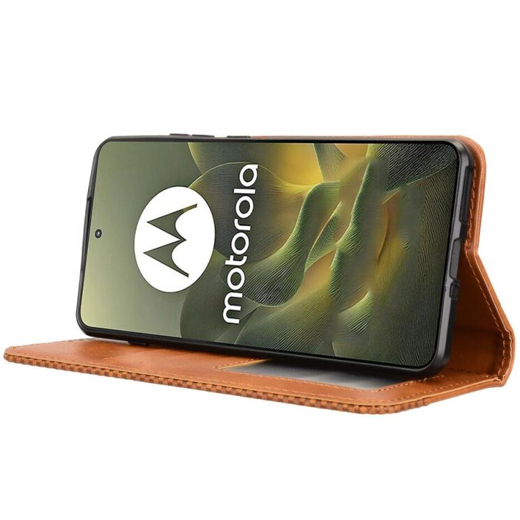 Чохол-книжка Deexe Retro Style для Motorola Edge 70 - Brown: фото 5 з 18