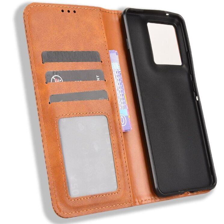 Чохол-книжка Deexe Retro Style для Motorola Edge 70 - Brown: фото 3 з 18