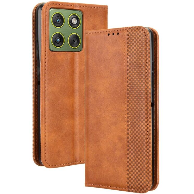 Чохол-книжка Deexe Retro Style для Motorola Edge 70 - Brown: фото 7 з 18