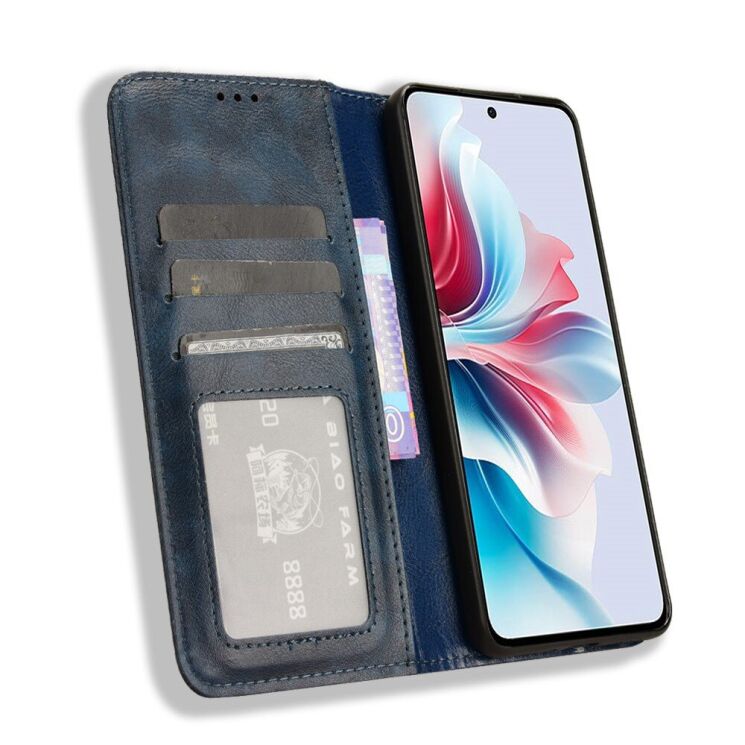 Чехол Deexe Retro Style для OPPO Reno 11 F - Blue: фото 2 из 7