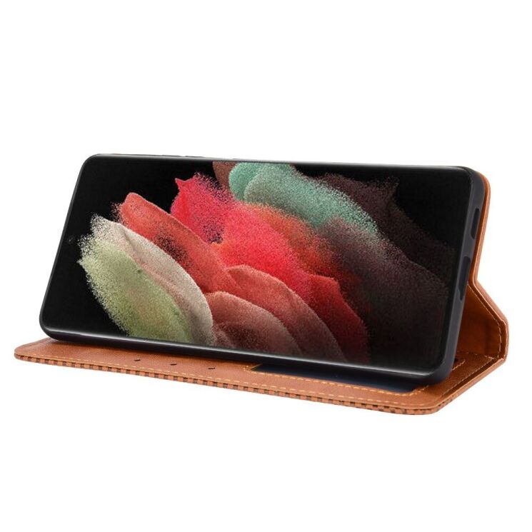 Чехол Deexe Retro Style для Samsung Galaxy S21 Ultra (G998) - Brown: фото 6 из 16