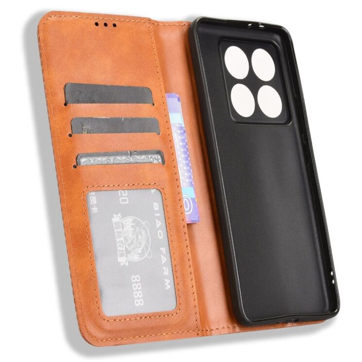 Чехол Deexe Retro Style для Xiaomi 14T - Brown: фото 4 из 7