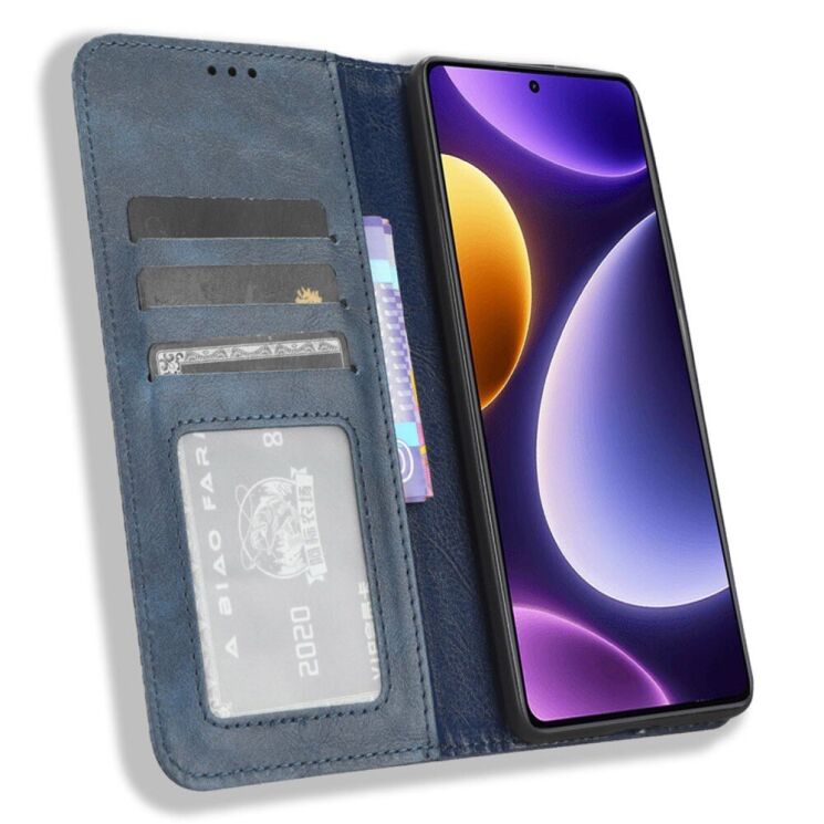 Чехол Deexe Retro Style для Xiaomi Poco F5 / Redmi Note 12 Turbo - Blue: фото 2 из 8