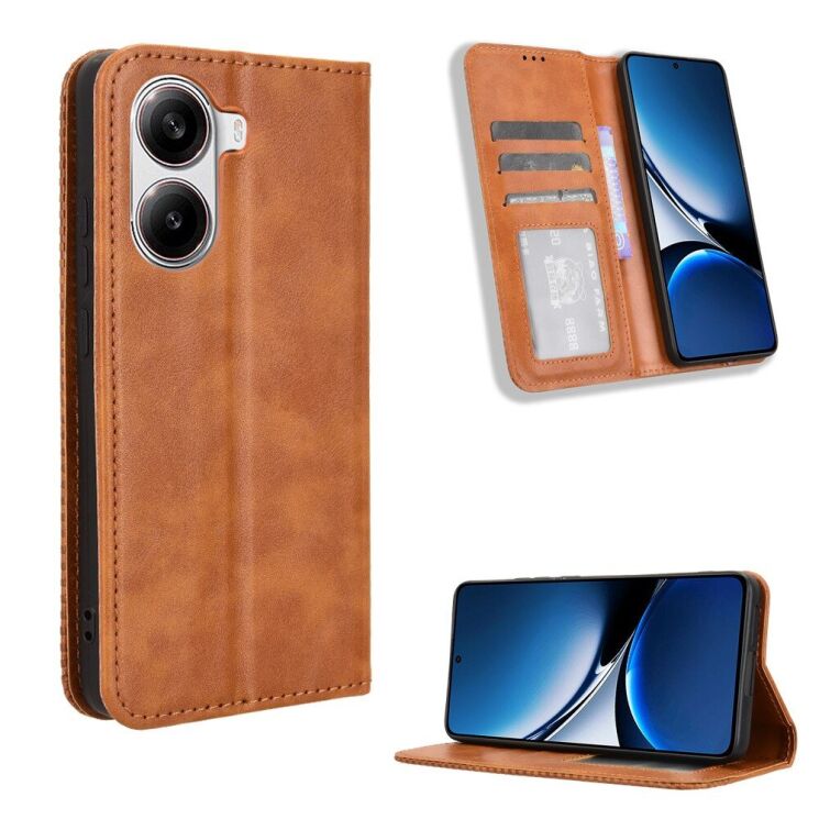 Чохол Deexe Retro Style для Xiaomi Poco X7 Pro - Brown: фото 2 з 15