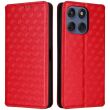 Чехол Deexe Rhombus Book для Motorola Edge 60 / Edge 60 Fusion - Red (379608R)