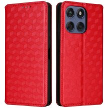 Чехол Deexe Rhombus Book для Motorola Edge 60 / Edge 60 Fusion - Red: фото 1 из 10
