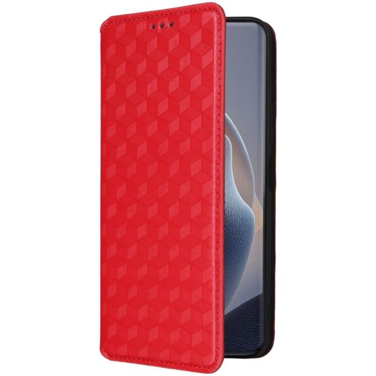 Чехол Deexe Rhombus Book для Motorola Edge 60 / Edge 60 Fusion - Red: фото 6 из 10