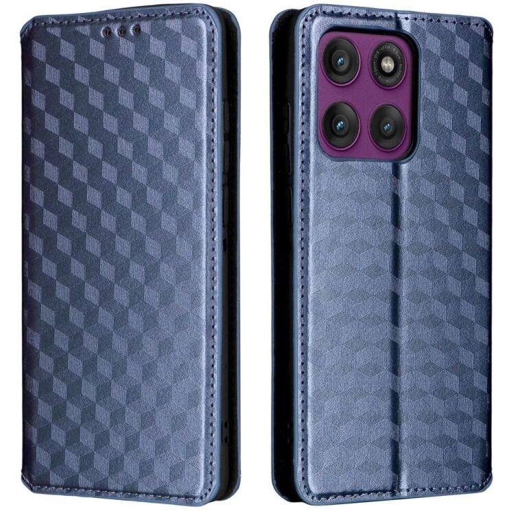 Чохол Deexe Rhombus Book для Motorola Edge 60 Pro - Blue: фото 1 з 9