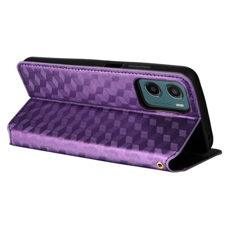 Чохол Deexe Rhombus Book для Motorola Moto G05 / Moto E15 - Purple: фото 4 з 10
