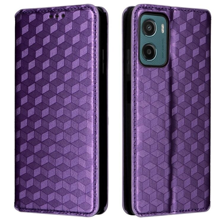 Чохол Deexe Rhombus Book для Motorola Moto G05 / Moto E15 - Purple: фото 1 з 10